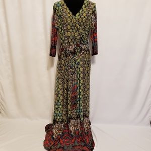 Boutique Boho Faux Wrap Maxi Dress